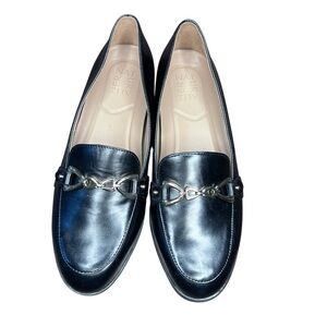 NATURALIZER Women’s Gala Bit/Horsebit Black Loafer Gold Accent/Hardware. 8.5W
